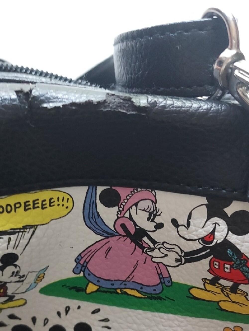 Disney Printed Satchel, Bag,Purse with Black Trim and Multicolor Characters - Picture 13 of 15